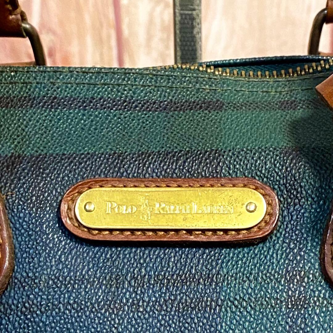 ポロラルフローレン　ハンドバッグ　ミニボストンバッグ　手提げ　チェック柄
