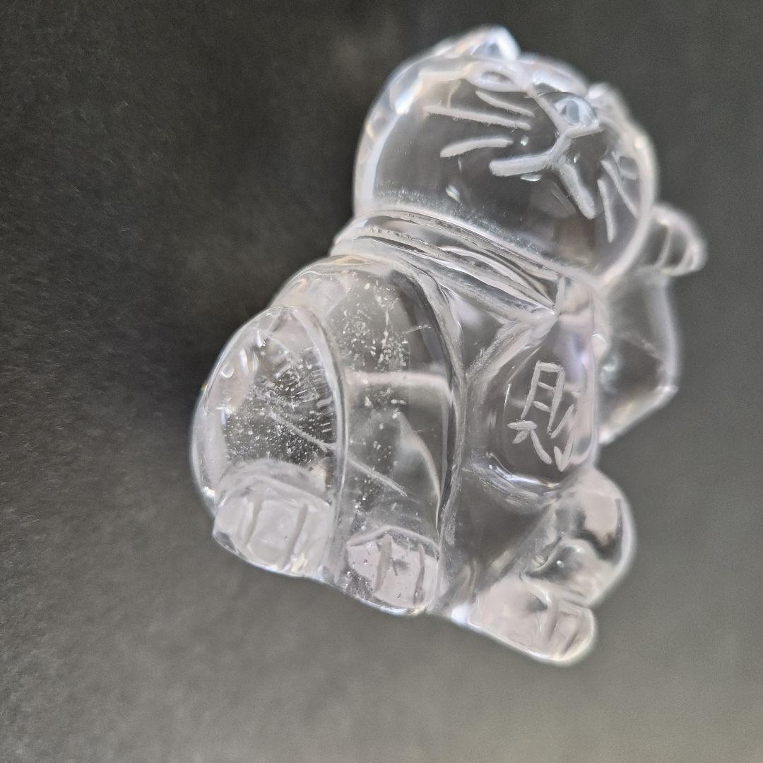 水晶　招き猫　大中小　３個セット