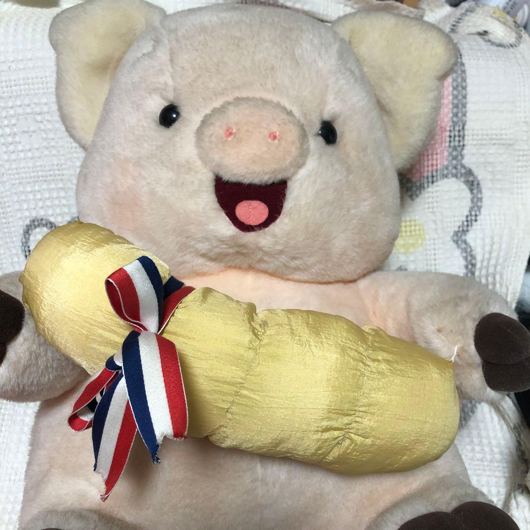 昭和レトロ　ヴィンテージ セキグチ製　sekiguchi ぶた　ぬいぐるみ