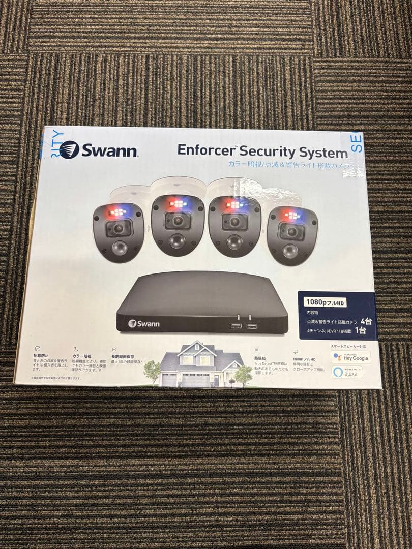 未開封 Swann スワン セキュリティカメラ カメラ4台セット 警告ライト