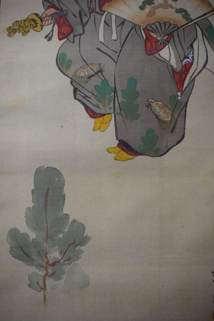 【真作】森田樵眠/萬歳図/日ノ出山水図/双幅/掛軸☆宝船☆Y-957　JM