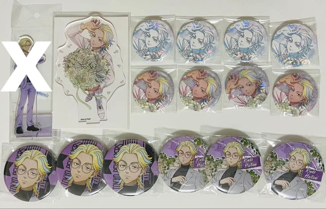 東京リベンジャーズ Bouquet ホロ缶バッジ アクリルスタンド 灰谷竜胆