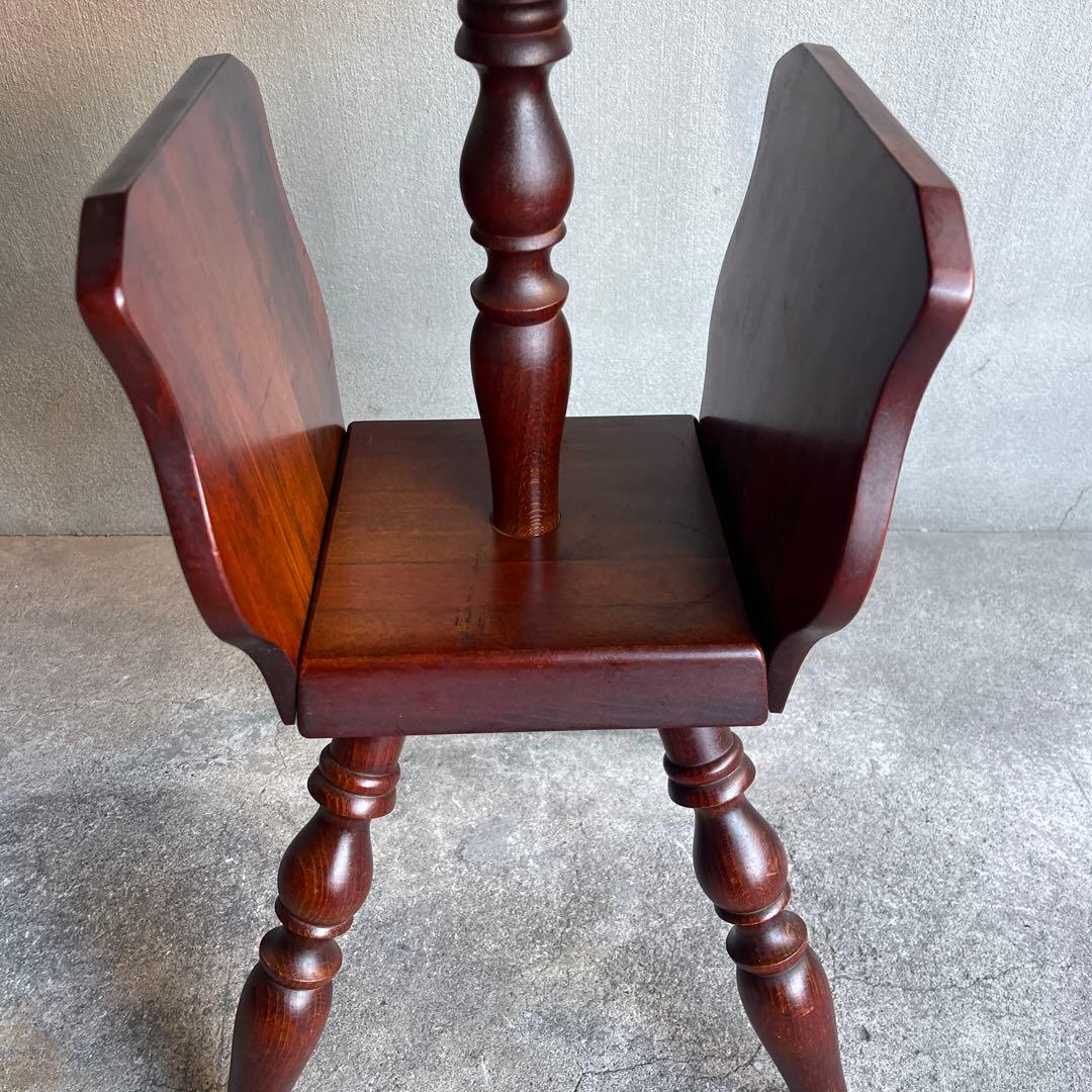 飛騨家具　キツツキ　サイドテーブル　コーヒーテーブル　丸テーブル　ラック付き