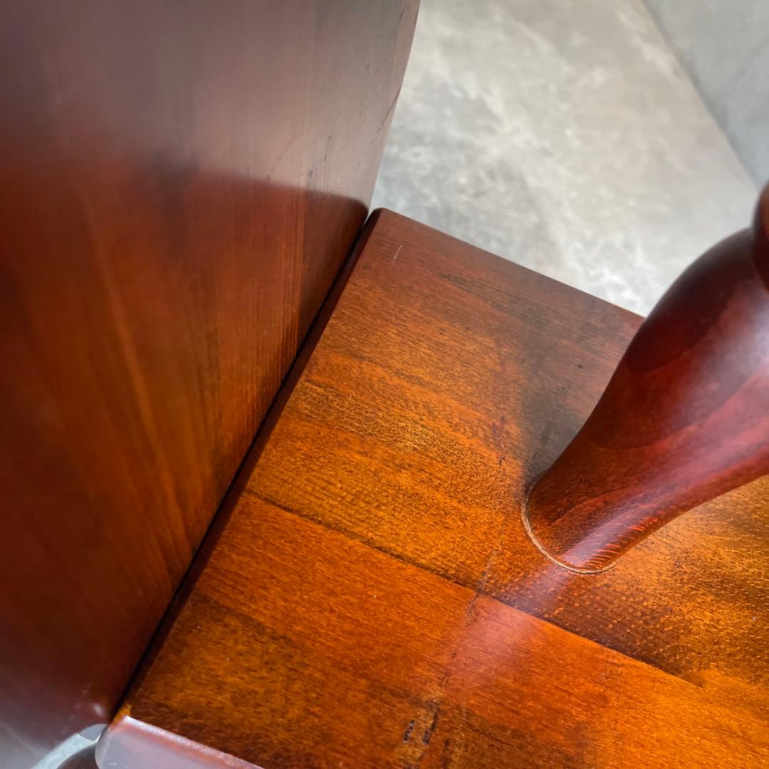 飛騨家具　キツツキ　サイドテーブル　コーヒーテーブル　丸テーブル　ラック付き