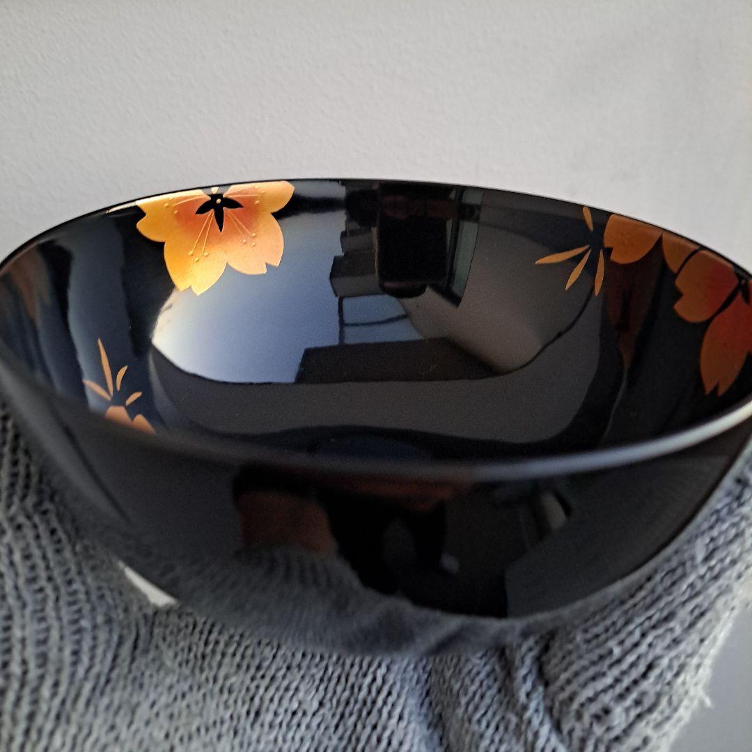 【輪島塗　吸物椀×5客】布着本堅地　雪月花\"蒔絵　朝信作　未使用/長期保管品