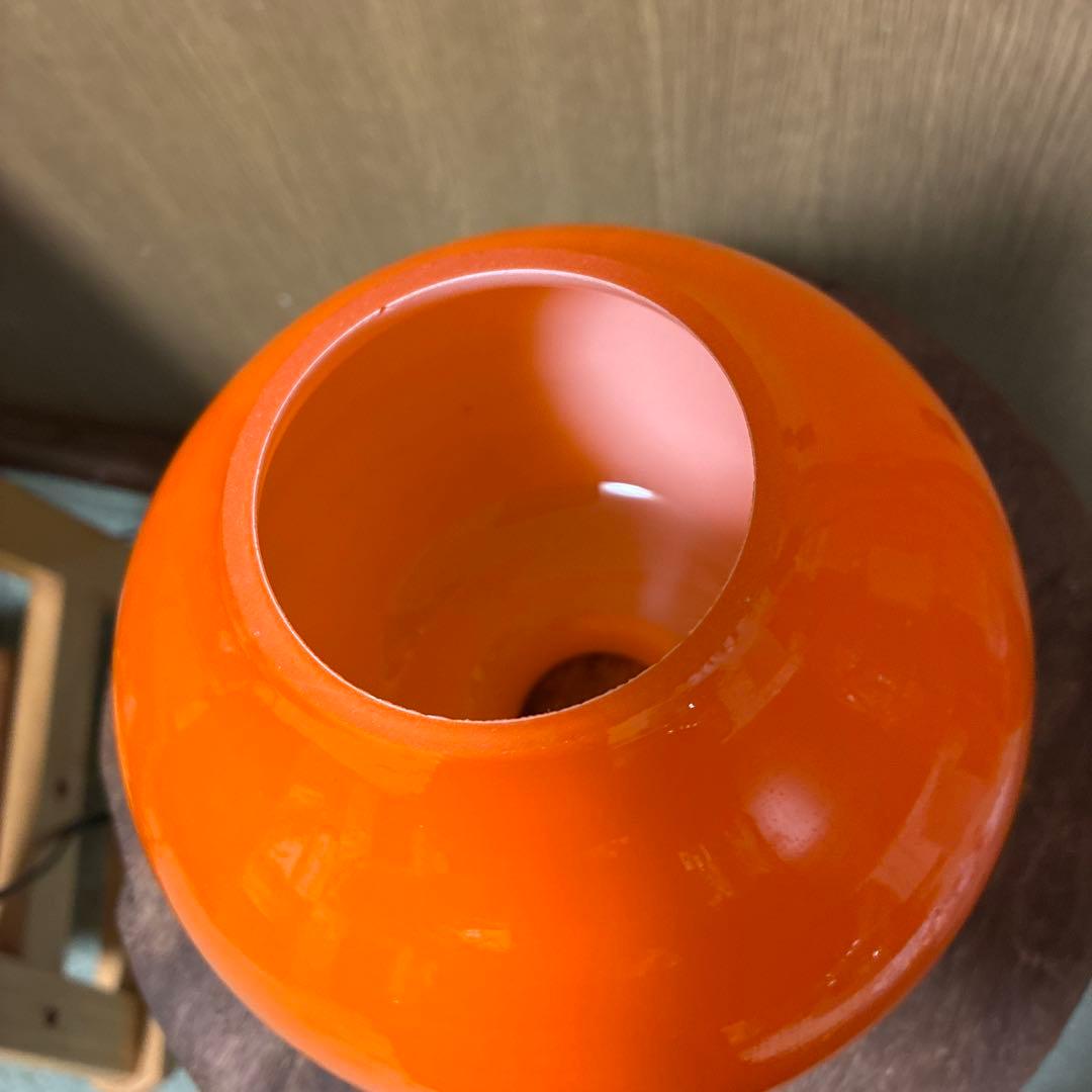 KAITO様‼️昭和レトロ照明ランプガラスカバー傘当時物レトロポップオレンジ　希少