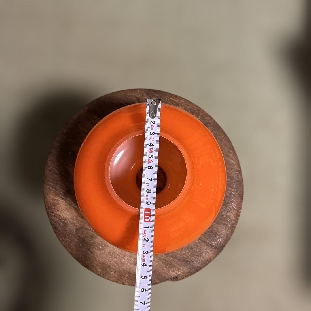 KAITO様‼️昭和レトロ照明ランプガラスカバー傘当時物レトロポップオレンジ　希少