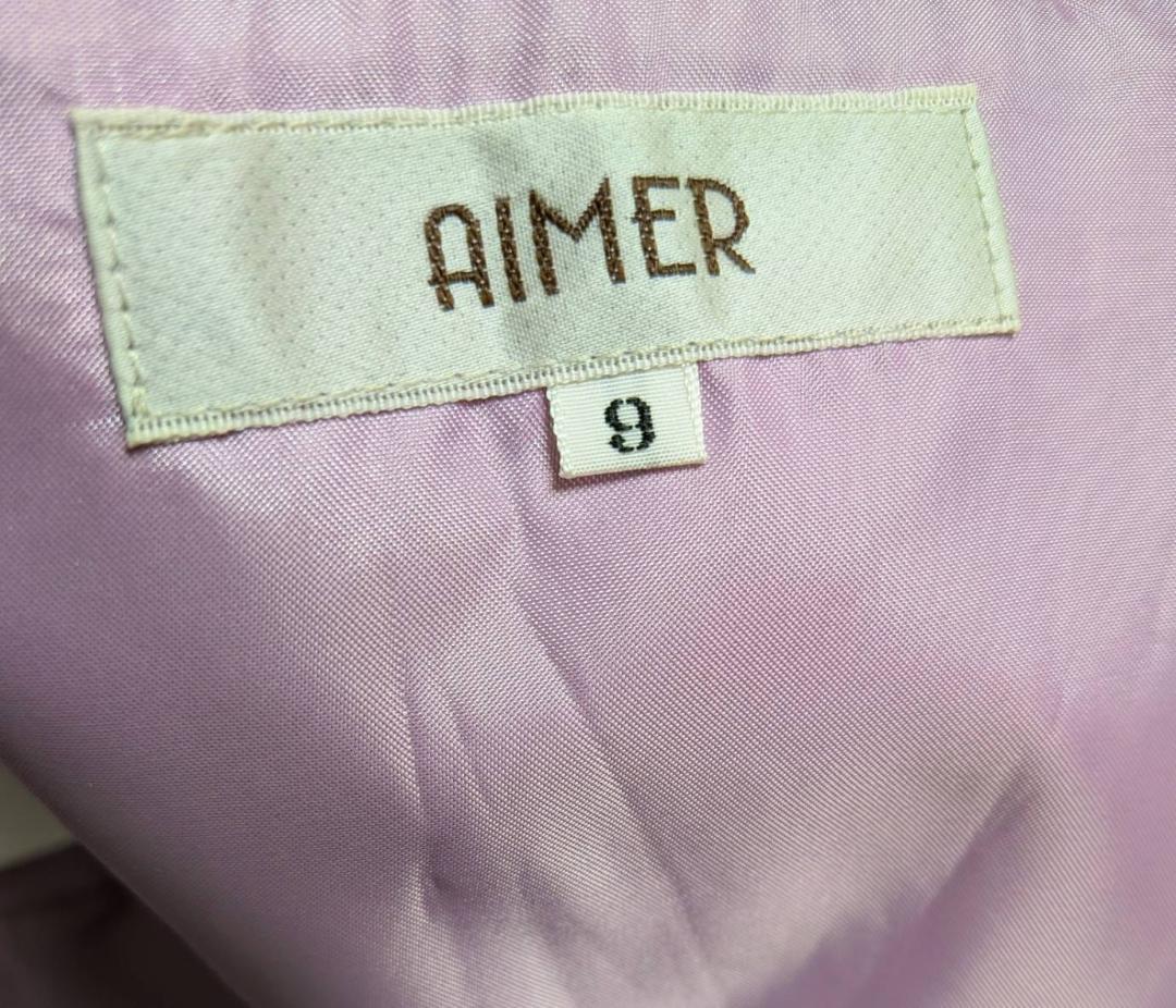 AIMER エメ 演奏会 ステージドレス パープル ピンク 9号 ロング