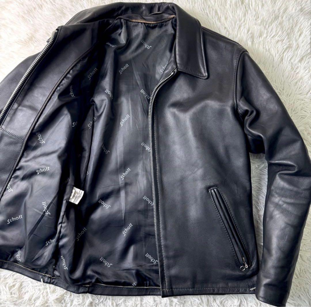 美品/希少　schott トラッカージャケット　652 本革　ブラック　38