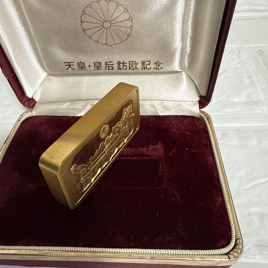 天皇・皇后訪欧記念　インゴット　メダル