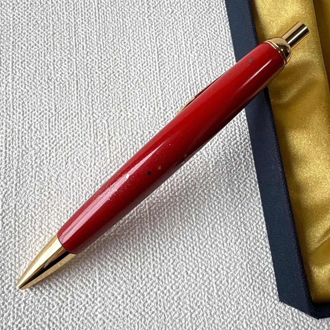 輪島塗ボールペン 螺鈿 漆 朱色