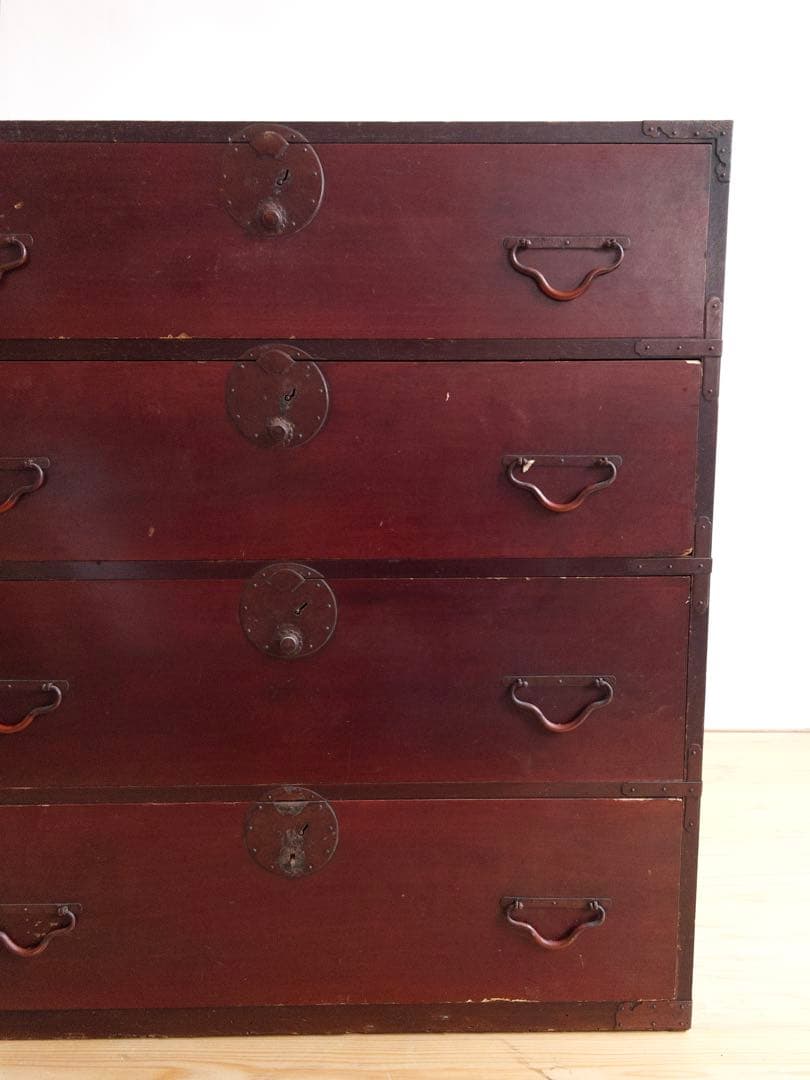 古家具　時代箪笥　4段引き出し　鉄金具　和箪笥・古道具　古家具　アンティーク