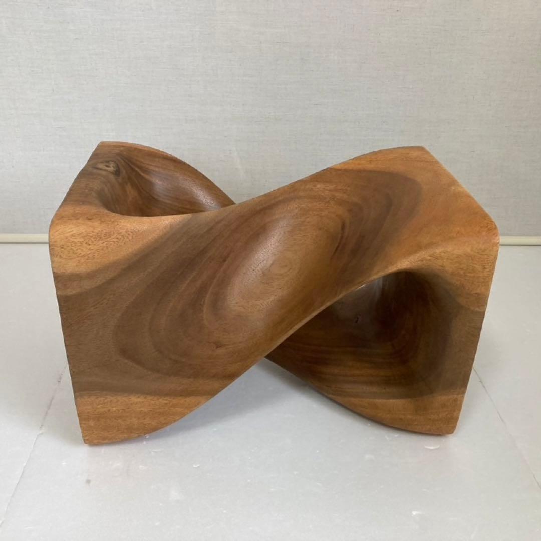 スツール 椅子 チェア 花台 木製 無垢材 ツイスト モダン アジアン 北欧