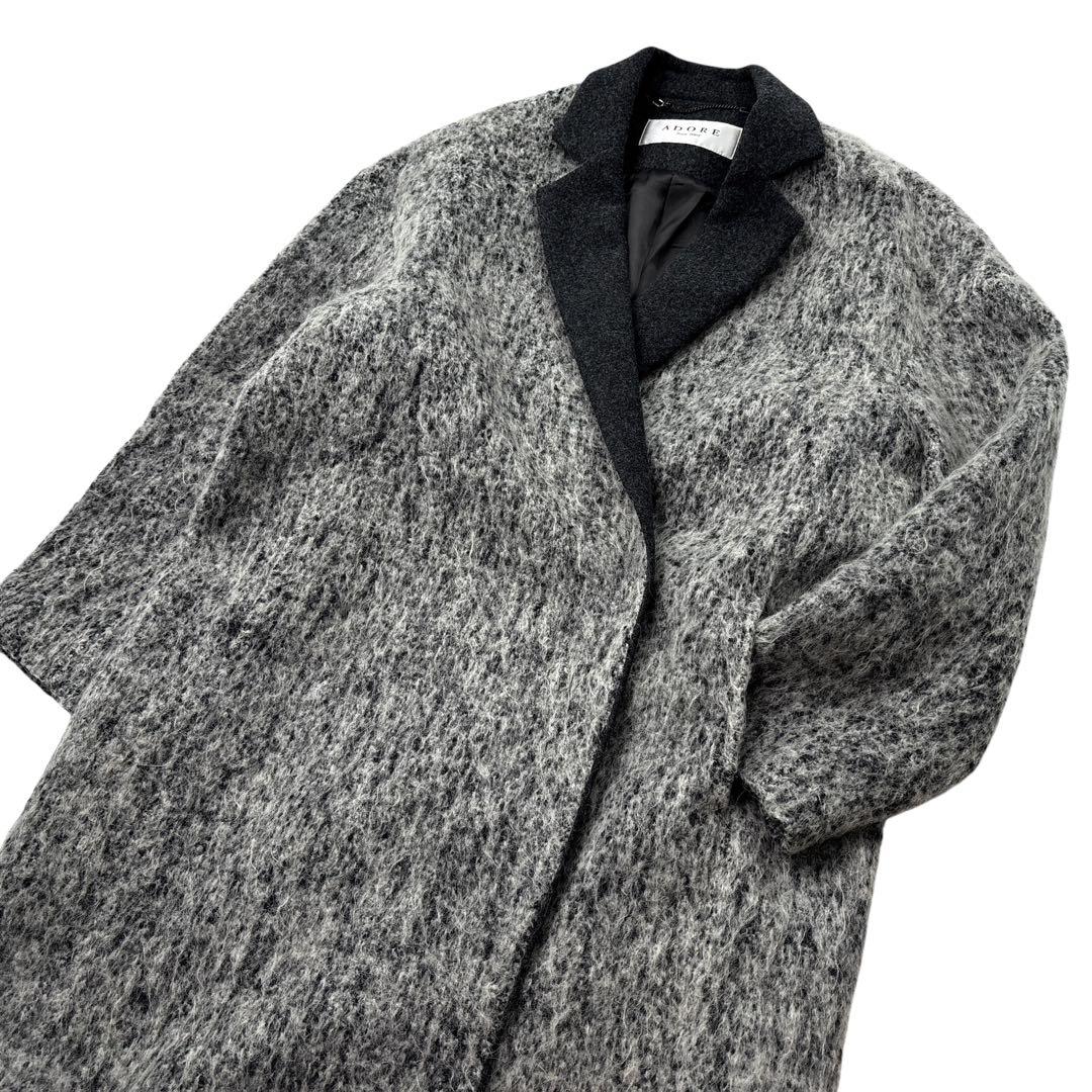 極美品】ADORE　アドーア ツイードコート　チェスターコート　ロング　モヘヤ