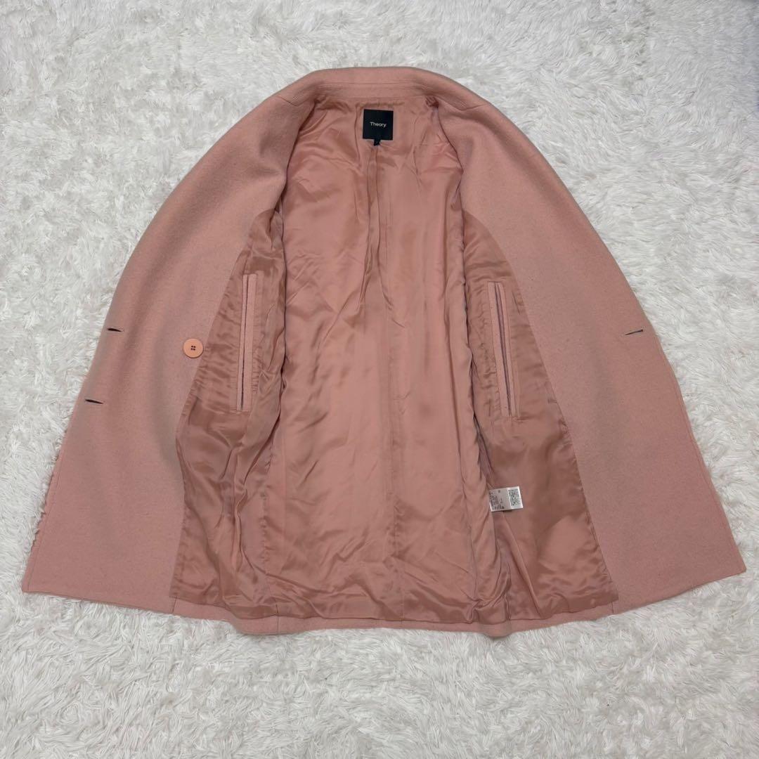 ◎極美品 Theory ピンク 近年モデル ダブル チェスターコート S 1