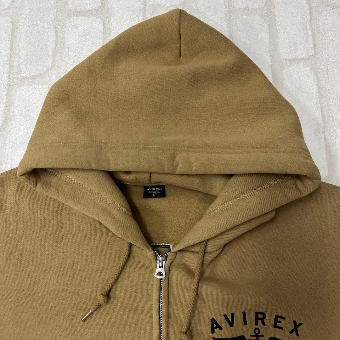 アヴィレックス AVIREX バーシティ ロゴ 刺繍 ワッペン ジップ パーカー
