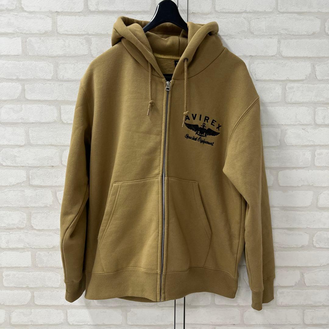 アヴィレックス AVIREX バーシティ ロゴ 刺繍 ワッペン ジップ パーカー