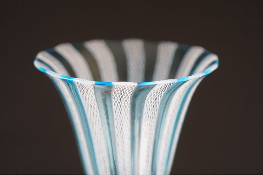 【MURANO】ベネチアンガラス ムラーノ ムラノ ワイングラス 金彩 レース