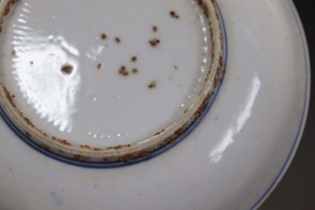 中国　明時代　染付仕女紋小皿　送料込み0908