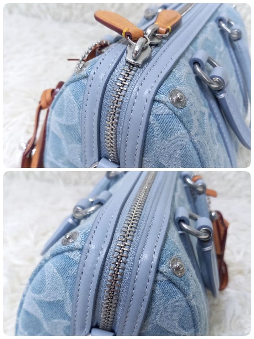 ●美品●　COACH　CJ832　ルビー　サッチェル18　デニム　2wayバッグ