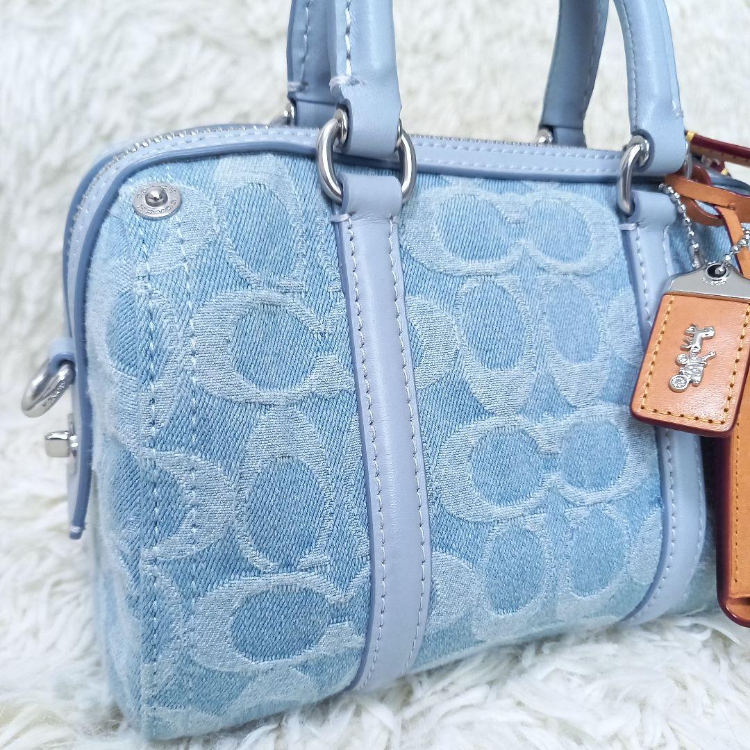 ●美品●　COACH　CJ832　ルビー　サッチェル18　デニム　2wayバッグ