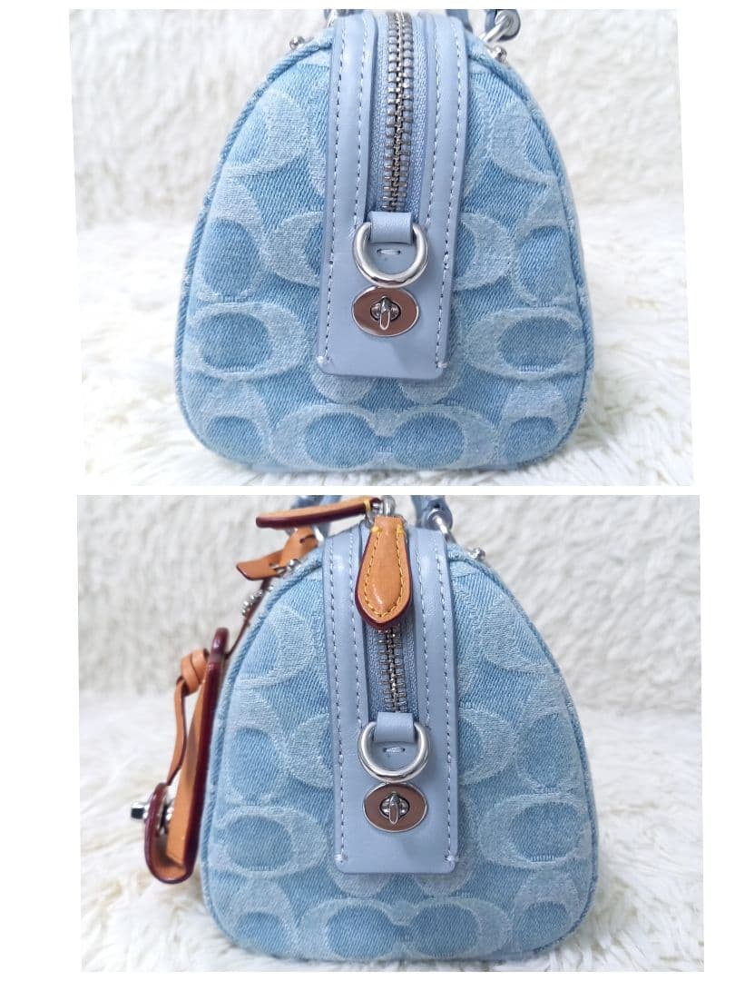 ●美品●　COACH　CJ832　ルビー　サッチェル18　デニム　2wayバッグ