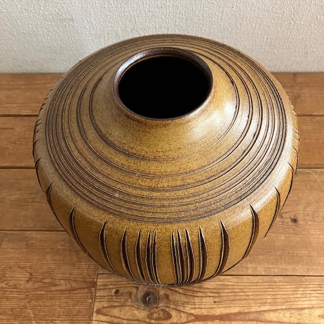 京焼 桂寛造 モダン フラワーベース 茶道 工芸品 花瓶 花入 壺 骨董 古道具