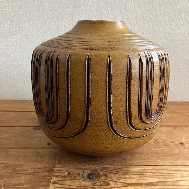 京焼 桂寛造 モダン フラワーベース 茶道 工芸品 花瓶 花入 壺 骨董 古道具