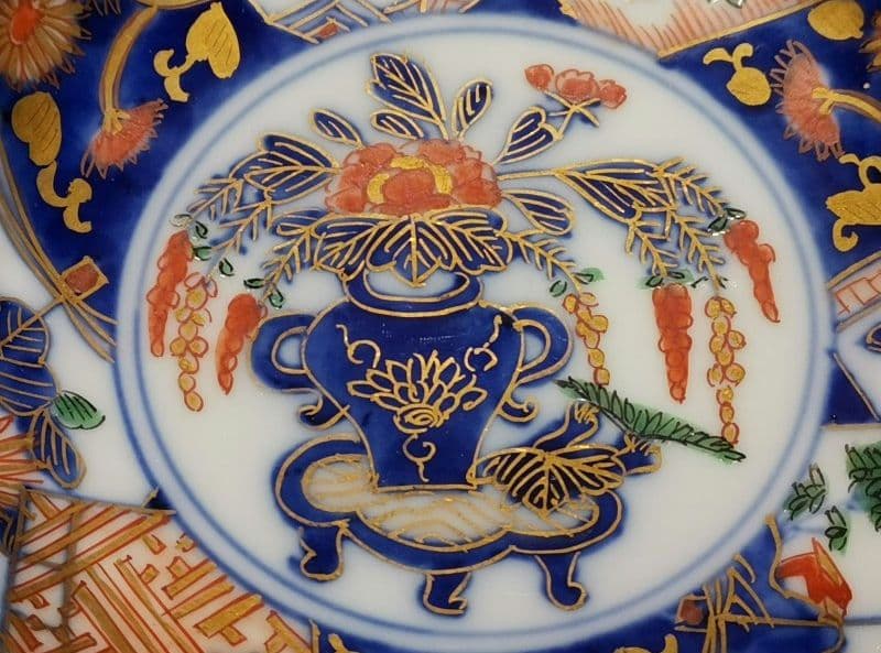 93ub52 大明成化年製 金彩 色絵 銘々皿 七客