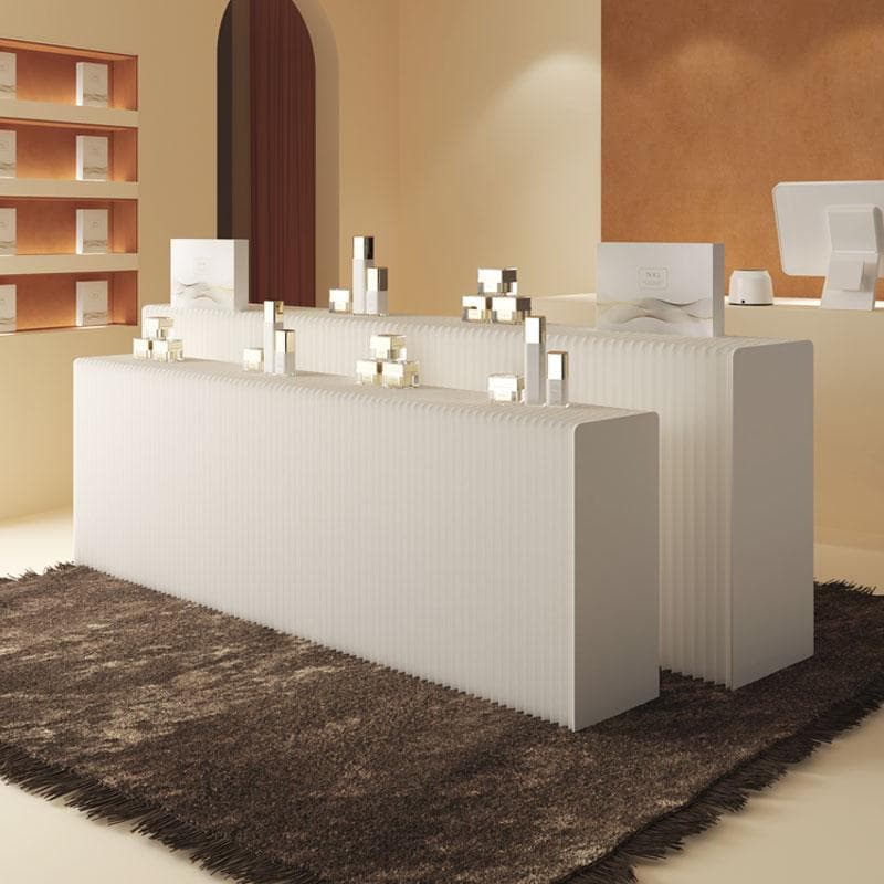 ディスプレイラック展示台セット陳列台 組立不要 折りたたみ長さ2-3ｍ幅52㎝