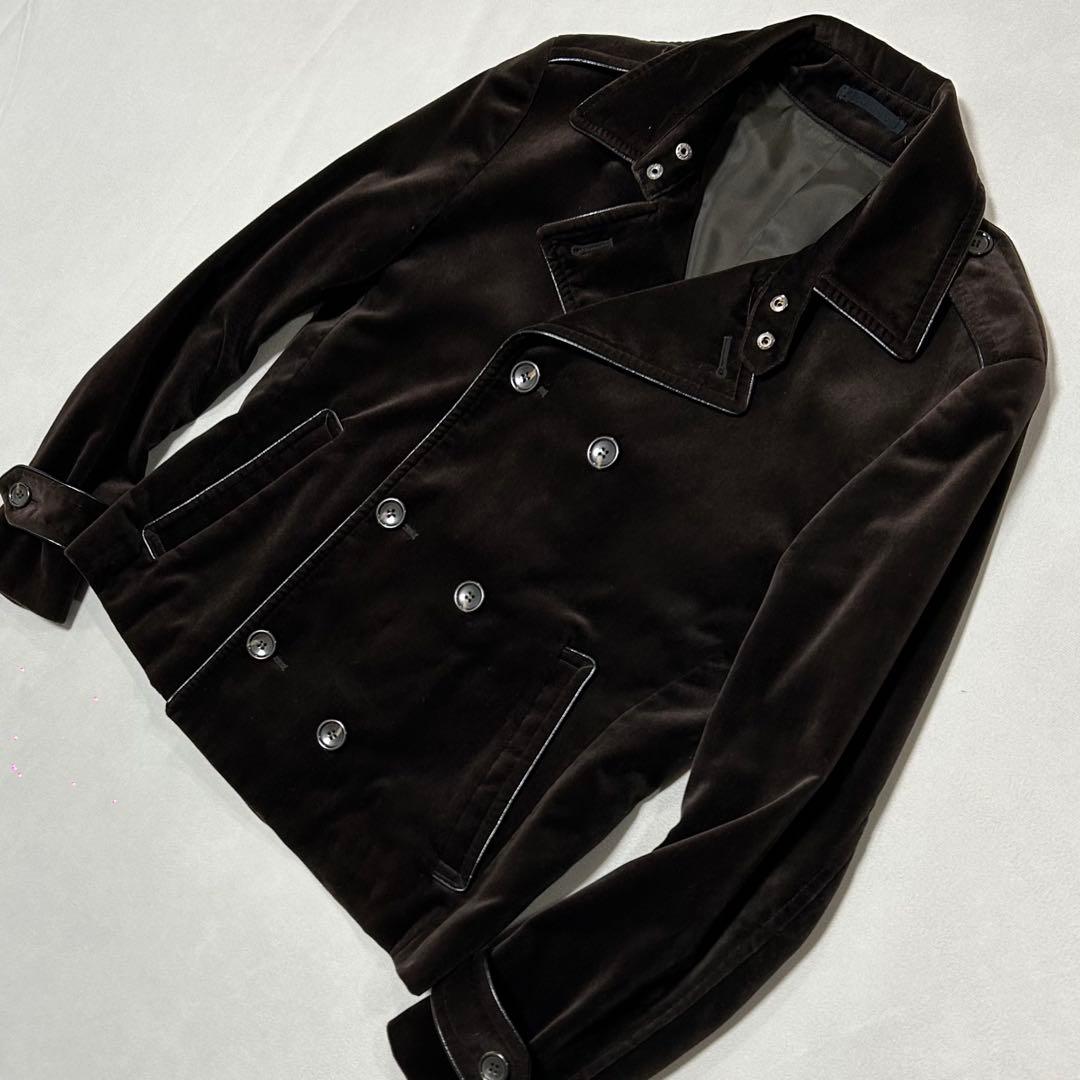 00s ベロア モーターサイクルジャケット ダブルブレスト 光沢 お兄系 ロック