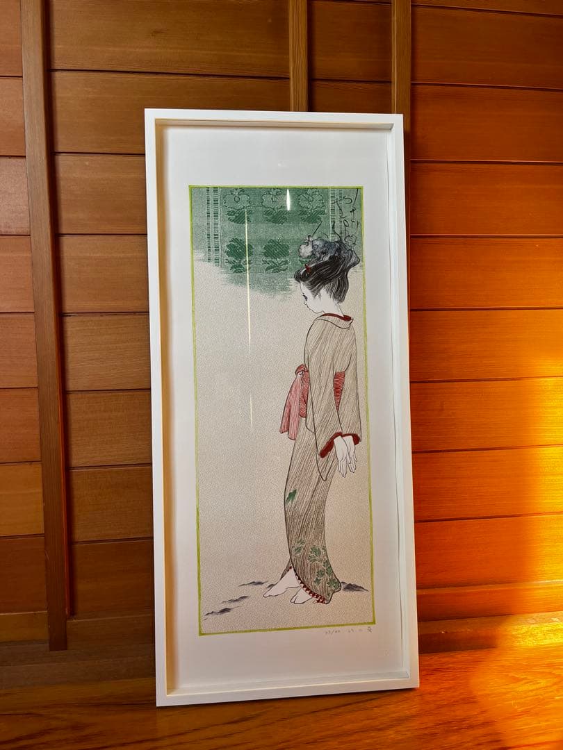 年末限定値下げ‼︎リトグラフ　山口藍　サインあり　やまの杉 23/40