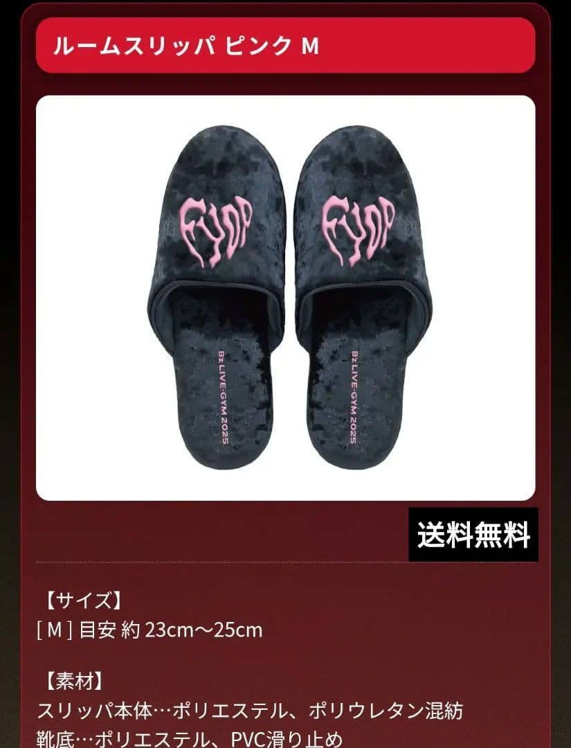 ①B’z LIVE-GYM 2025 -FYOP-ルームスリッパМ