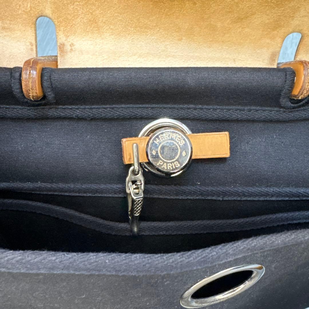 エルメス　エールバッグ　ジップPM ブラック/ナチュラル/シルバー金具