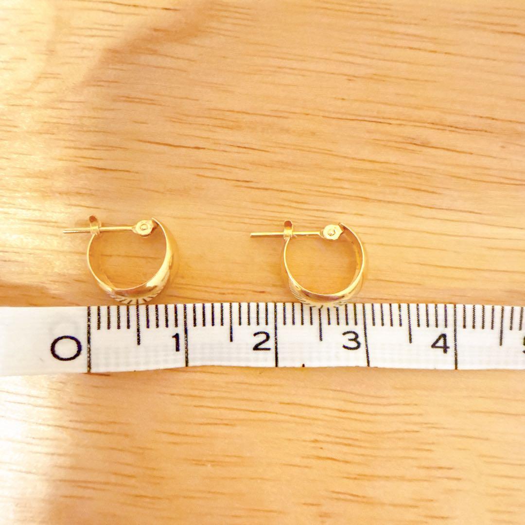 18K ゴールド フープピアス