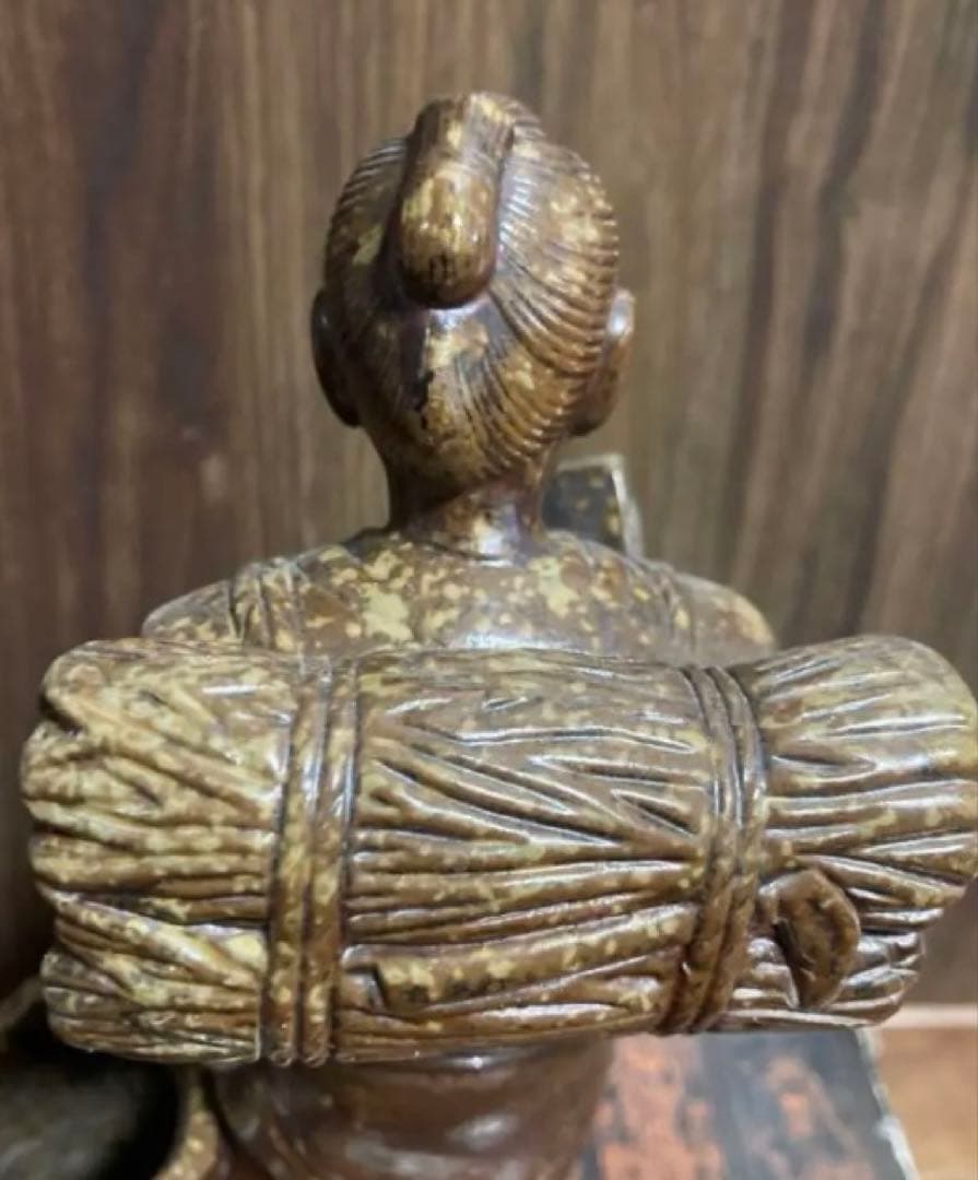 骨董品 二宮金次郎 備前焼筆立て アンティーク 置物