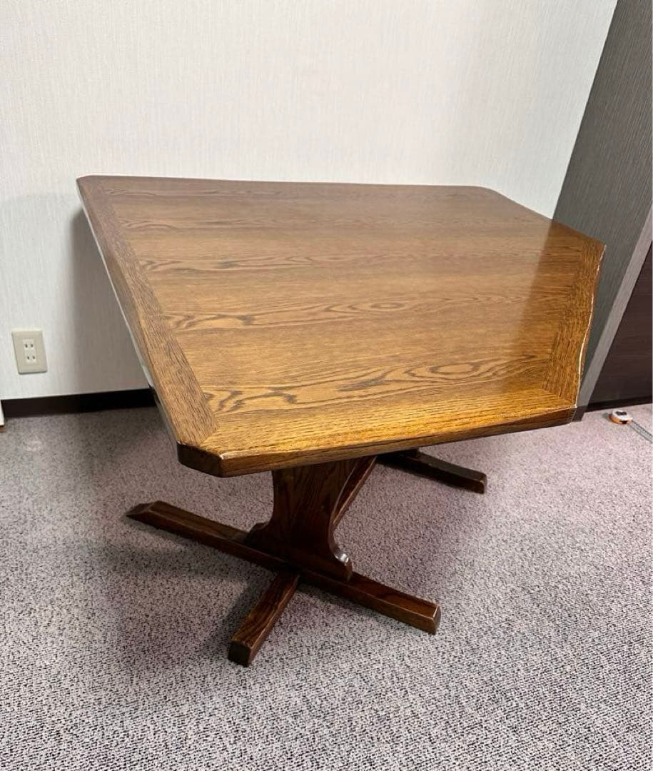 五角形 ダイニングテーブル 楔打ち アンティーク調