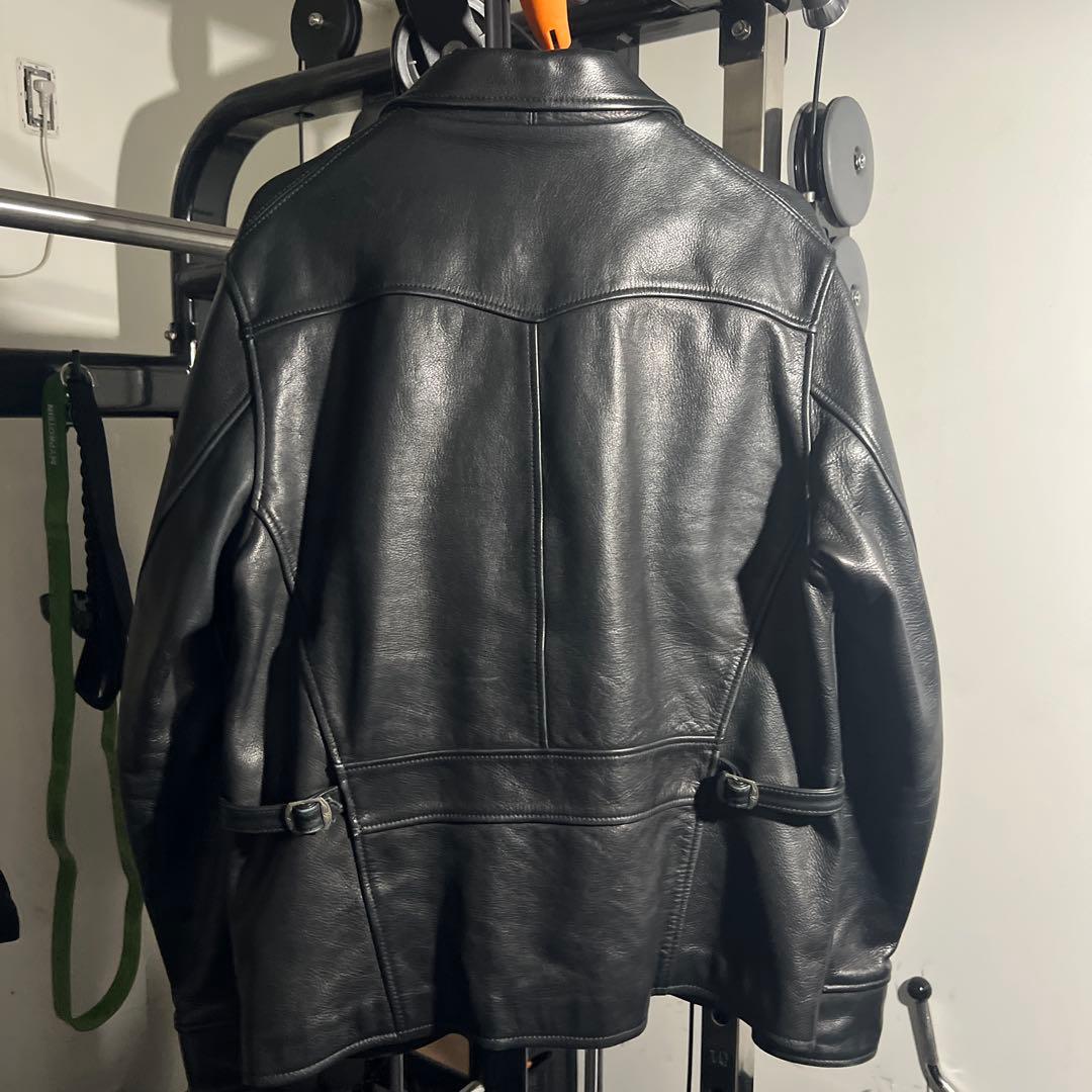 Cootie ブラックレザーシングルライダースジャケット