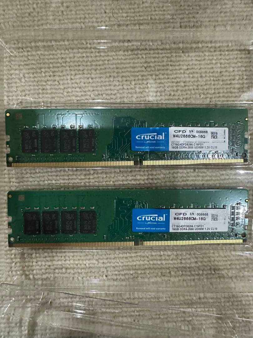 crucial DDR4 8GB 16GB メモリ4枚セット