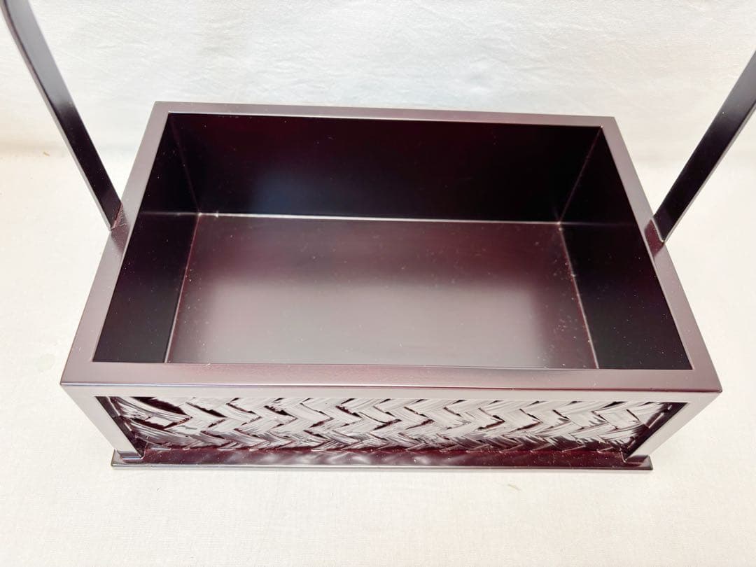 未使用 茶道具三代田原一斎作 鵬雲斉好 手付莨盆 崇白造 火入黒柿八角銀杏莨入