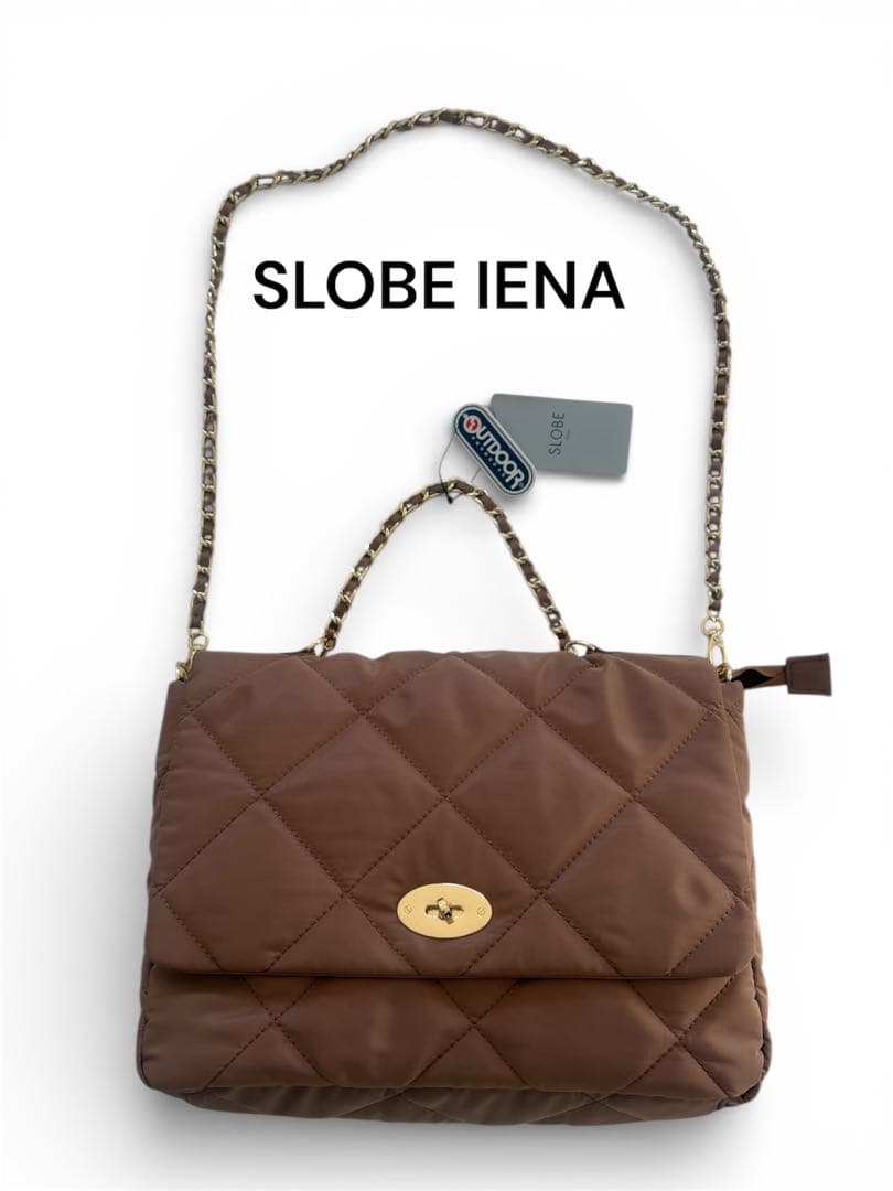 SLOBE IENA ブラウン キルティング ショルダーバッグ