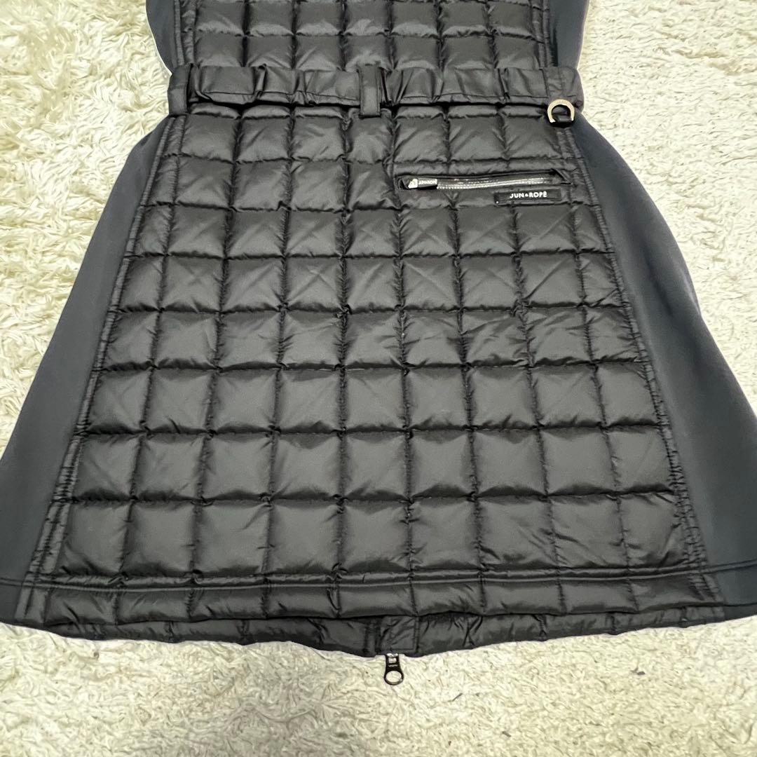 ジュン＆ロペ ダウンベスト ワンピース ウエストマーク ロング丈 レディース M