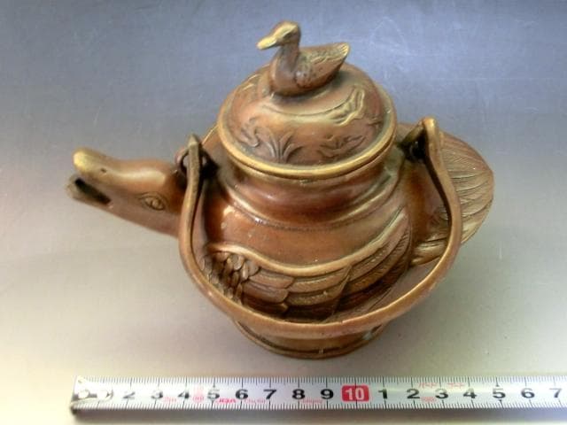 水差し■鳥「大清御製」水注 水滴 古民具 お茶道具 古美術 時代物 骨董品■