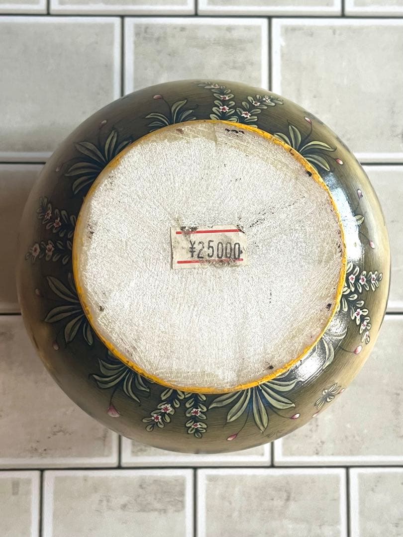 定価25,000円 手描き 象細密図 大理石 小物入 金彩仕上げ マハラジャ様式