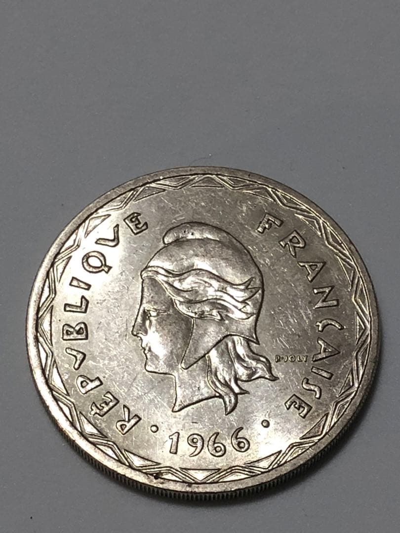 仏領ヌーヴェルゼブリード 1966年 100フラン銀貨 フランス女神