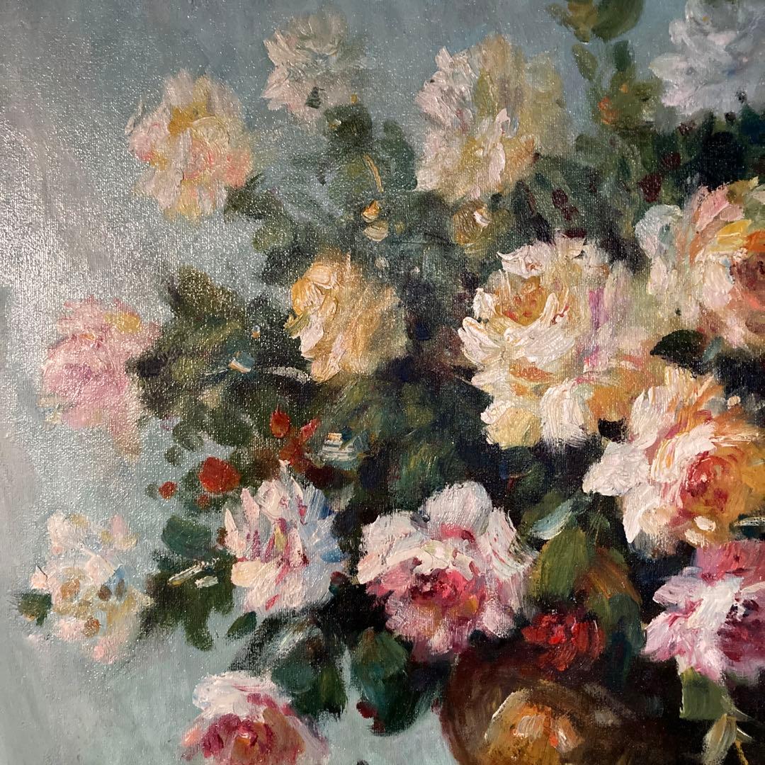 S,Kuramoto 「花瓶の薔薇」油彩画67.5×87絵￼53×73cm20P