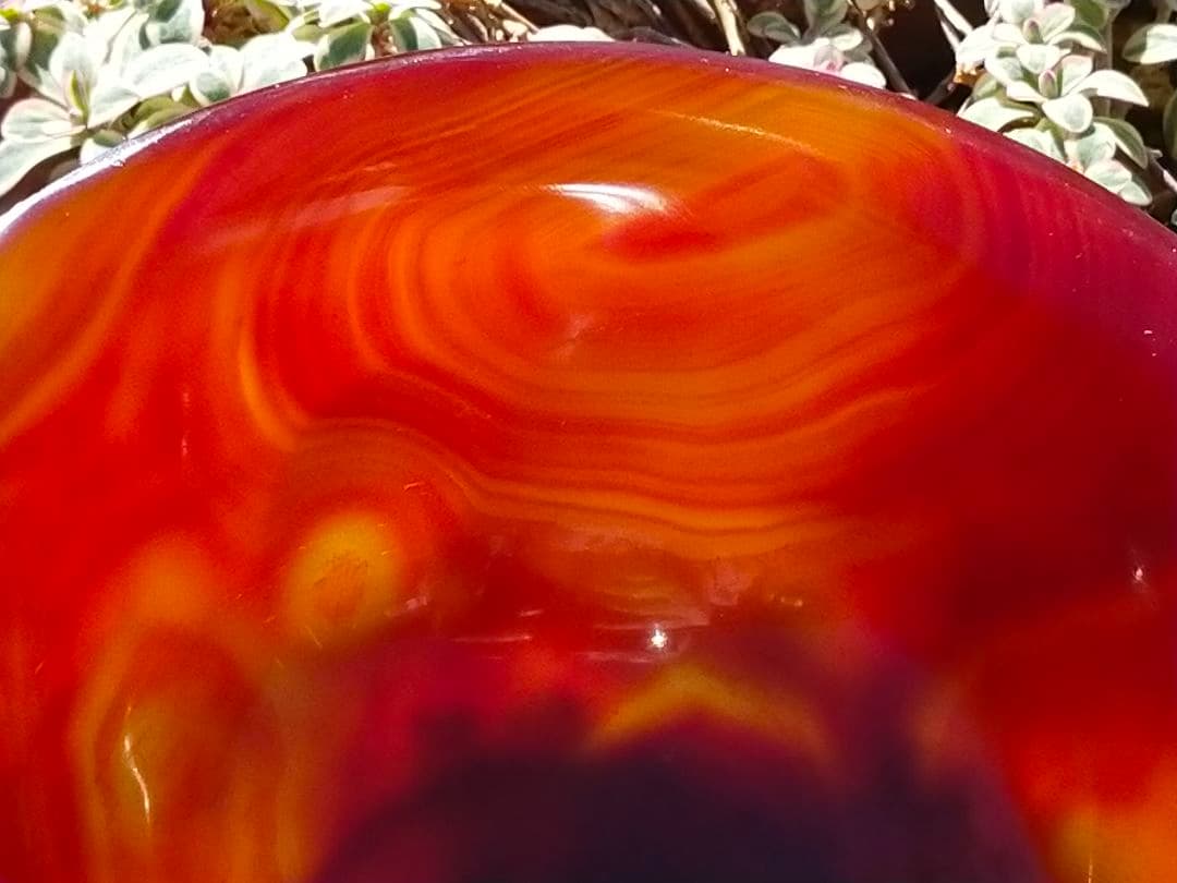 ♥瑪瑙　茶碗　φ１４０ｍｍ　桐箱付き　骨董　古玩　中国