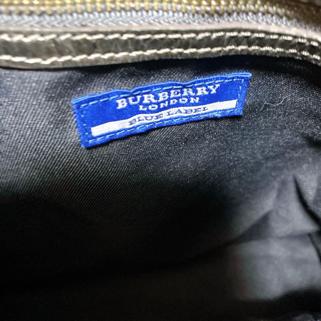 良品　バーバリーブルーレーベル ホースロゴ ショルダーバッグ 編み込み