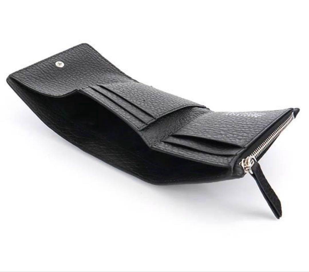 メゾンマルジェラ 三つ折り財布 レディース 黒 SA3UI0010 P4455