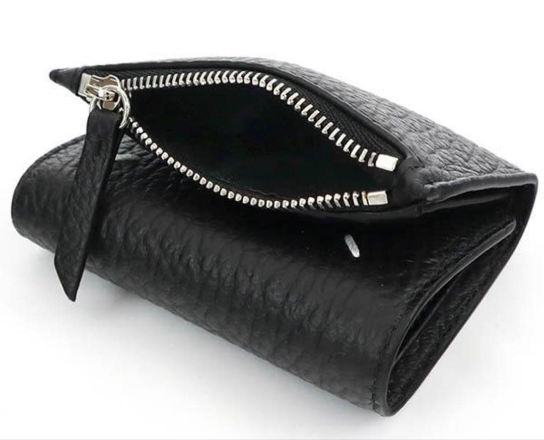 メゾンマルジェラ 三つ折り財布 レディース 黒 SA3UI0010 P4455